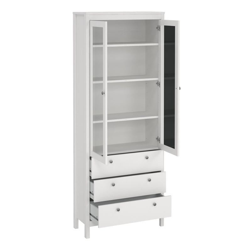 Madrid China Cabinet 2 Doors with + 3 Drawers in Jackson – White – image 5