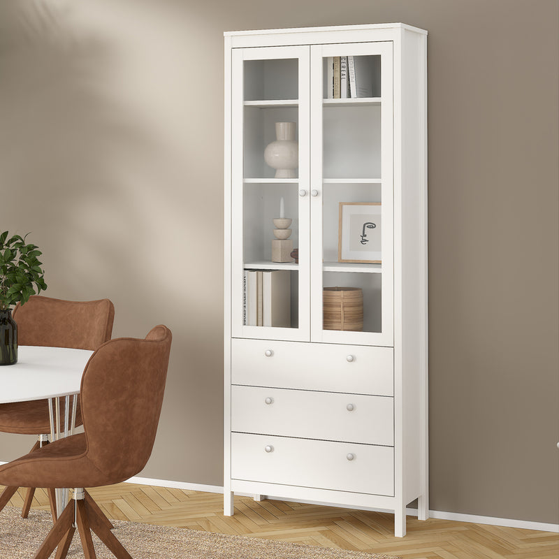 Madrid China Cabinet 2 Doors with + 3 Drawers in Jackson – White – image 8