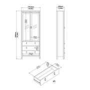 Madrid China Cabinet 2 Doors with + 3 Drawers in Jackson – Matt Black – image 11
