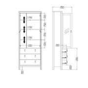 Madrid China Cabinet 2 Doors with + 3 Drawers in Jackson – Matt Black – image 12