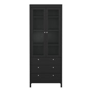 Madrid China Cabinet 2 Doors with + 3 Drawers in Jackson – Matt Black – image 2