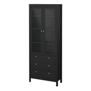 Madrid China Cabinet 2 Doors with + 3 Drawers in Jackson – Matt Black – image 3