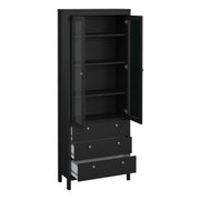 Madrid China Cabinet 2 Doors with + 3 Drawers in Jackson – Matt Black – image 5