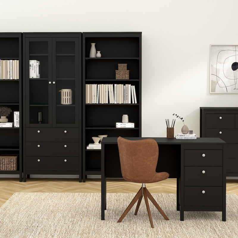 Madrid China Cabinet 2 Doors with + 3 Drawers in Jackson – Matt Black – image 7