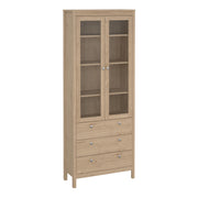 Madrid China Cabinet 2 Doors with + 3 Drawers in Jackson – Hickory Oak – image 1