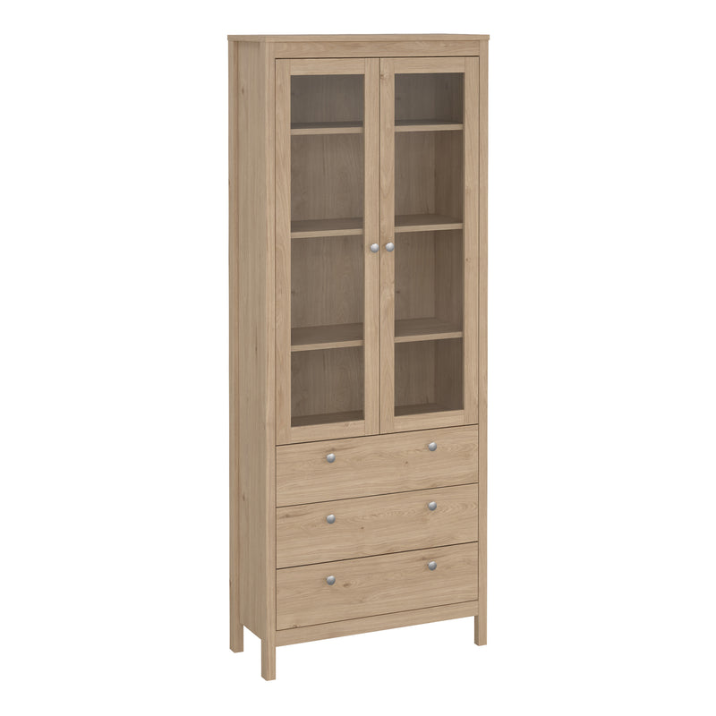 Madrid China Cabinet 2 Doors with + 3 Drawers in Jackson – Hickory Oak – image 1