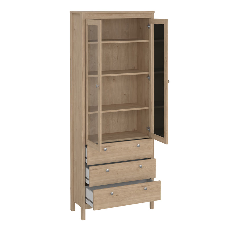 Madrid China Cabinet 2 Doors with + 3 Drawers in Jackson – Hickory Oak – image 5