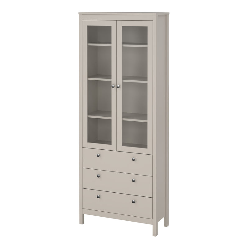 Madrid China Cabinet 2 Doors with + 3 Drawers in Jackson – Cashmere – image 3