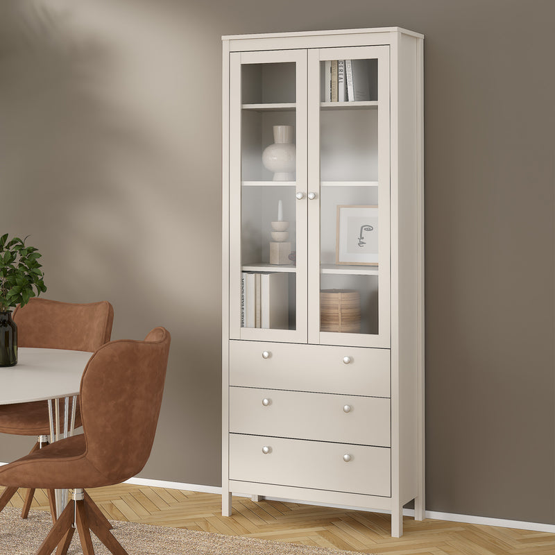 Madrid China Cabinet 2 Doors with + 3 Drawers in Jackson – Cashmere – image 6