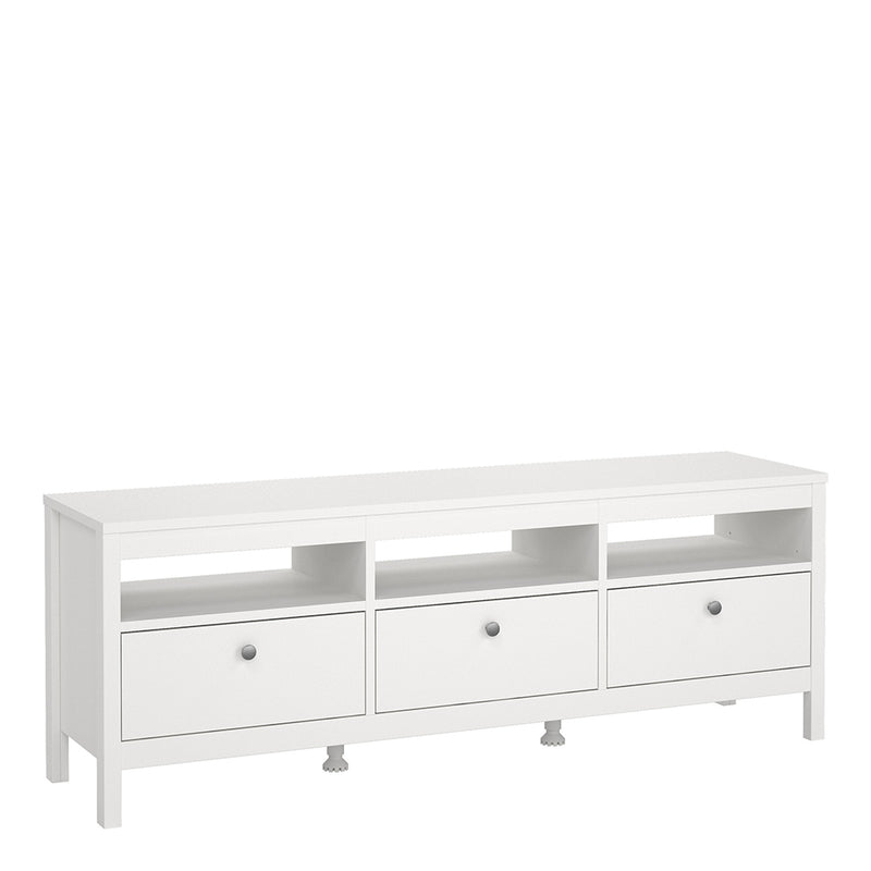Madrid TV Unit 3 Drawers – White – image 1