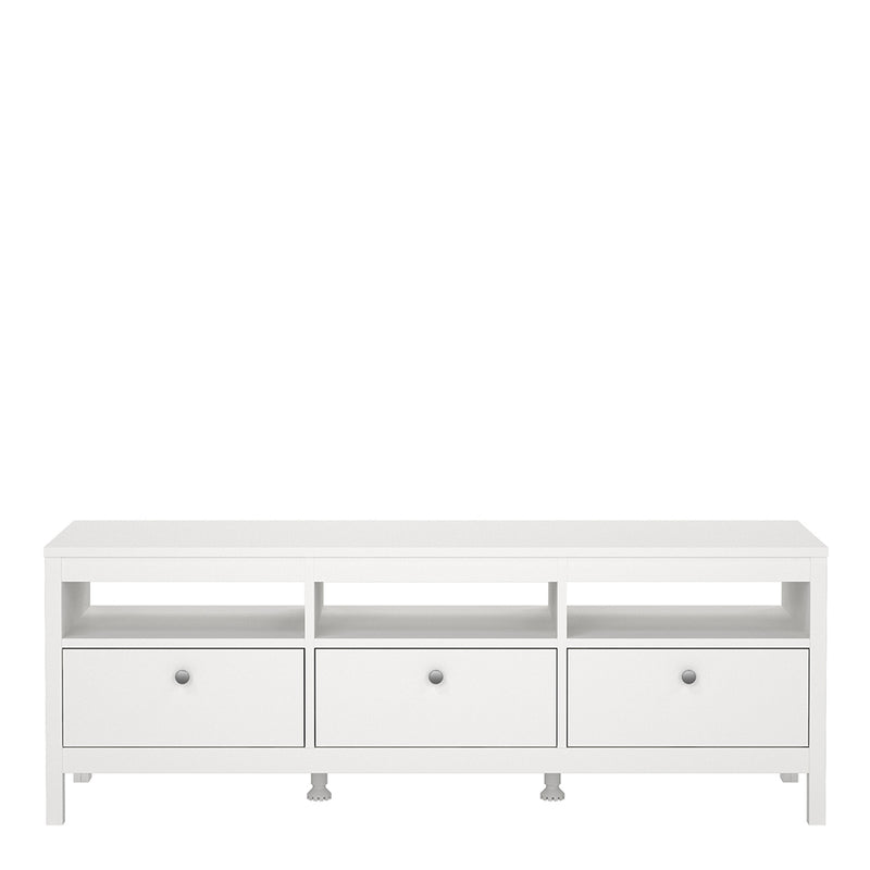 Madrid TV Unit 3 Drawers – White – image 2