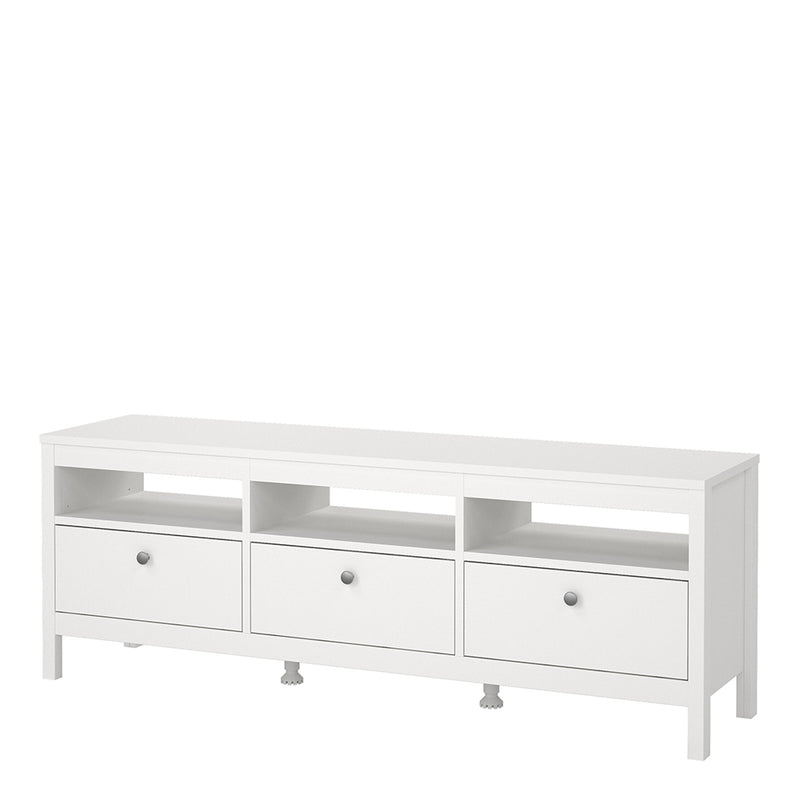 Madrid TV Unit 3 Drawers – White – image 3