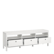 Madrid TV Unit 3 Drawers – White – image 5