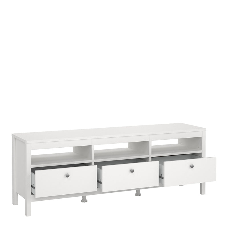 Madrid TV Unit 3 Drawers – White – image 5