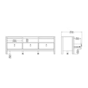 Madrid TV Unit 3 Drawers – Matt Black – image 11