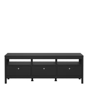 Madrid TV Unit 3 Drawers – Matt Black – image 2