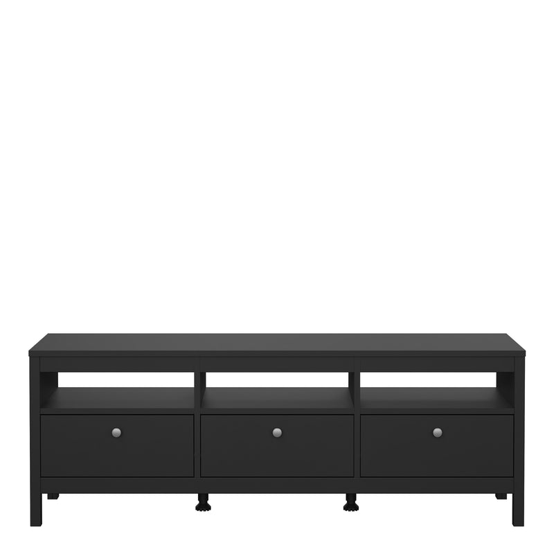 Madrid TV Unit 3 Drawers – Matt Black – image 2