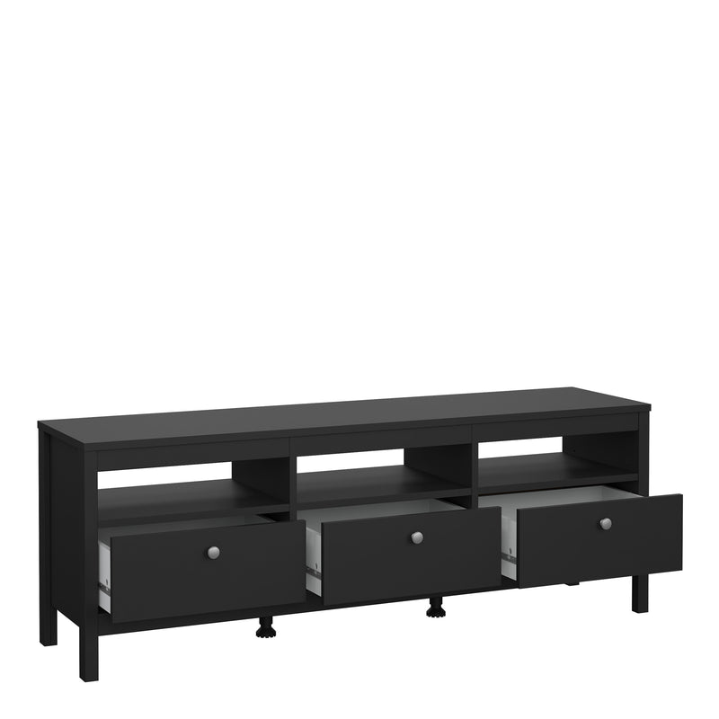Madrid TV Unit 3 Drawers – Matt Black – image 5
