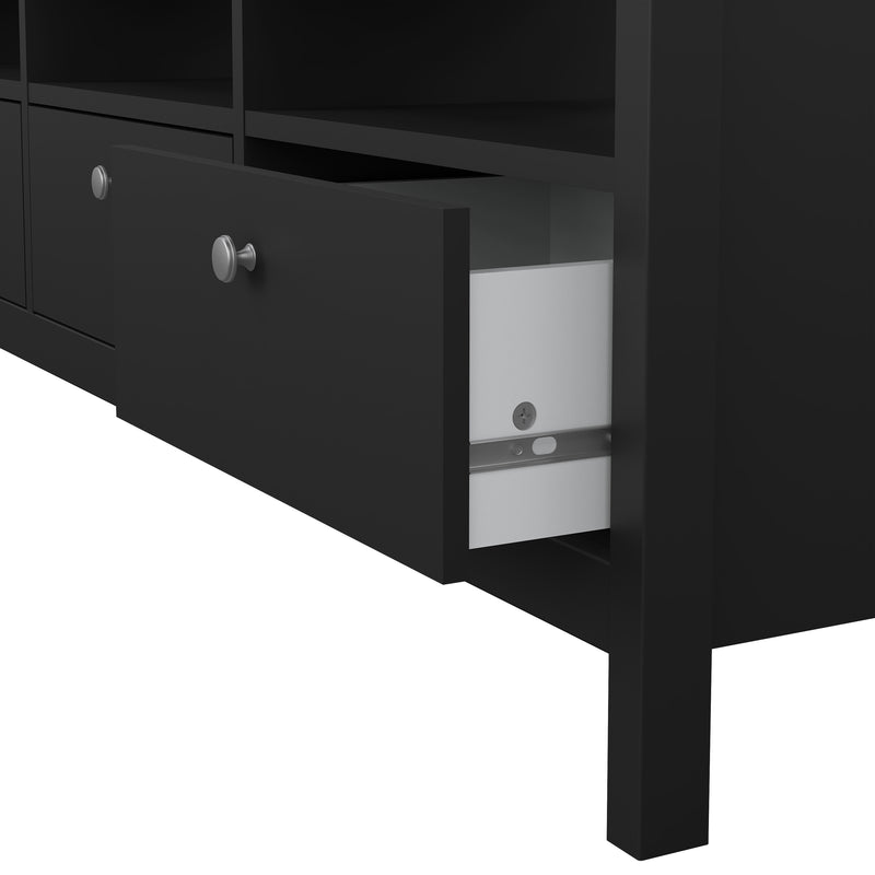 Madrid TV Unit 3 Drawers – Matt Black – image 9