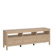 Madrid TV Unit 3 Drawers – Hickory Oak – image 1