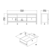 Madrid TV Unit 3 Drawers – Hickory Oak – image 10