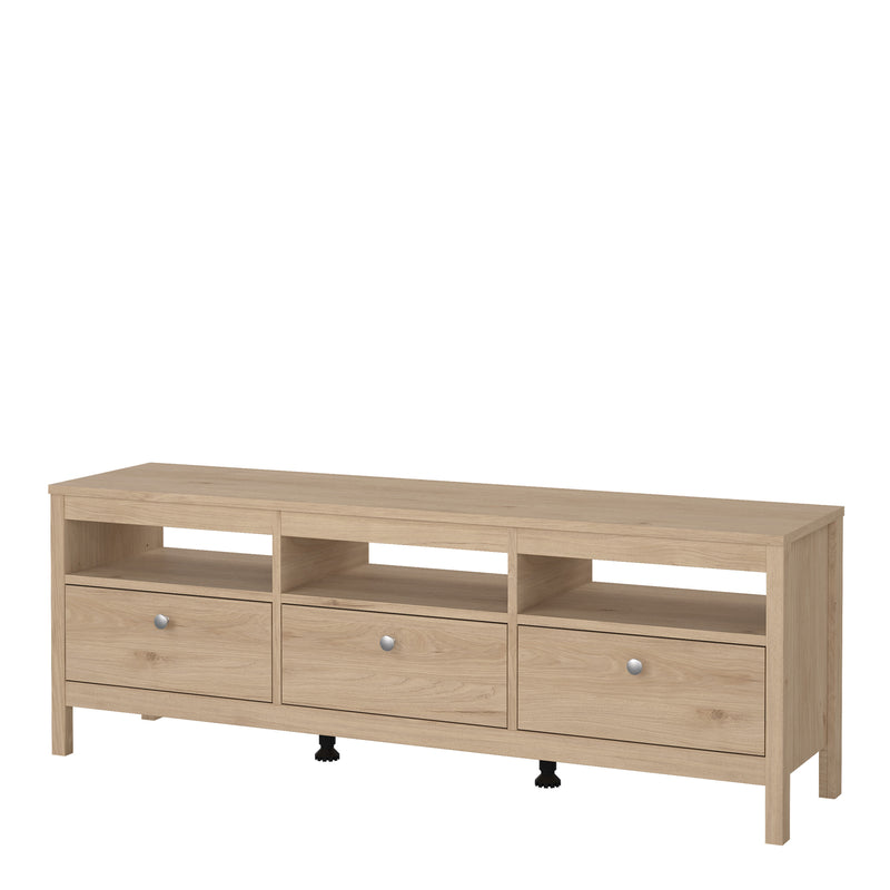 Madrid TV Unit 3 Drawers – Hickory Oak – image 3