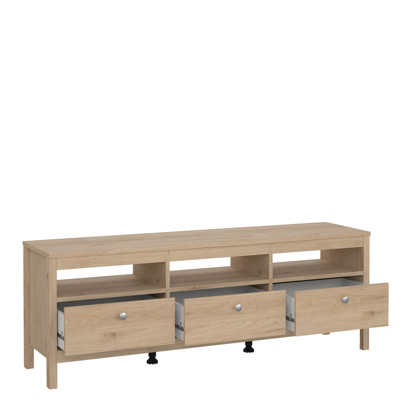 Madrid TV Unit 3 Drawers – Hickory Oak – image 5