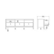 Madrid TV Unit 3 Drawers – Cashmere – image 10