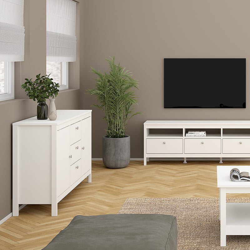 Madrid Sideboard 2 Doors 3 Drawers – White – image 6
