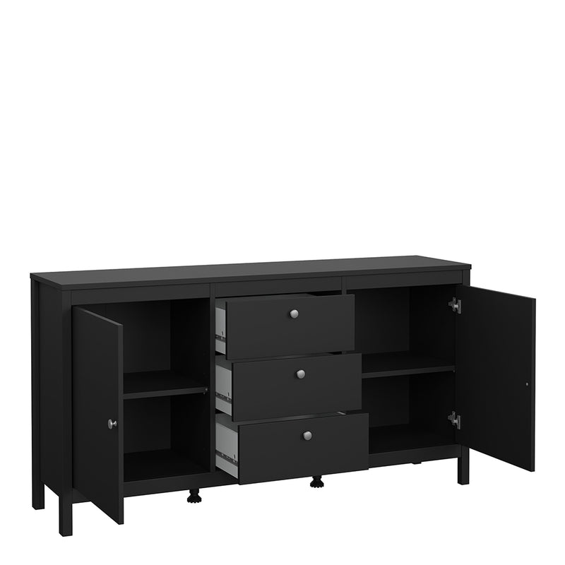 Madrid Sideboard 2 Doors 3 Drawers – Matt Black – image 5