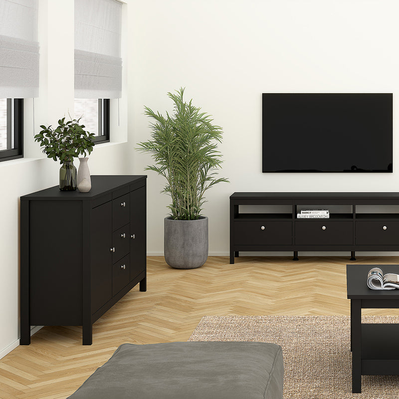 Madrid Sideboard 2 Doors 3 Drawers – Matt Black – image 6