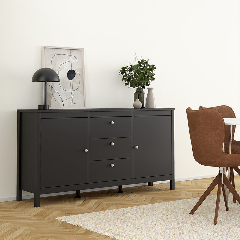Madrid Sideboard 2 Doors 3 Drawers – Matt Black – image 7