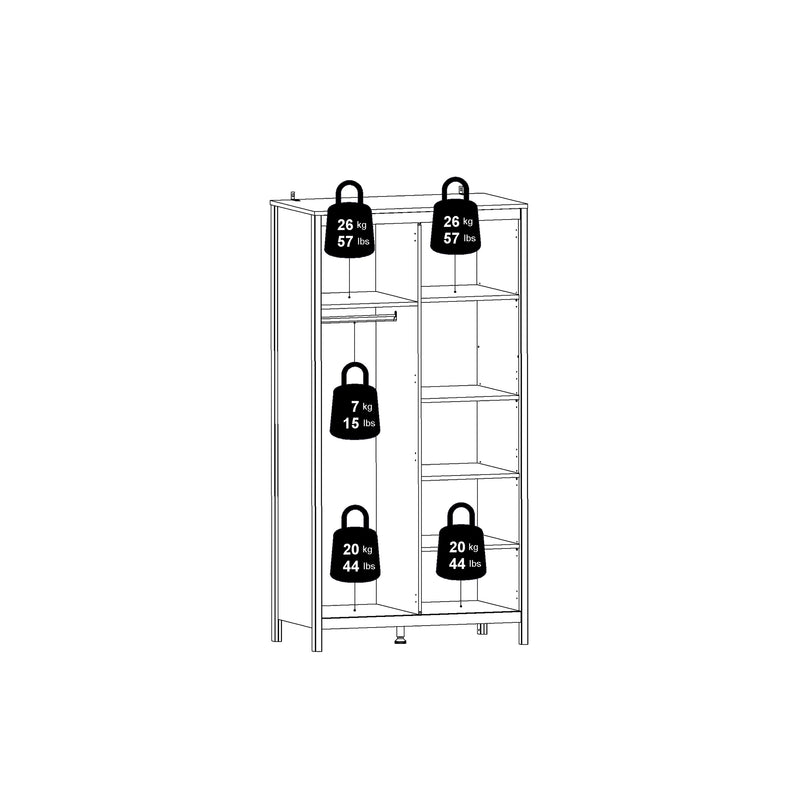 Madrid Wardrobe with 2 Doors – White – image 11