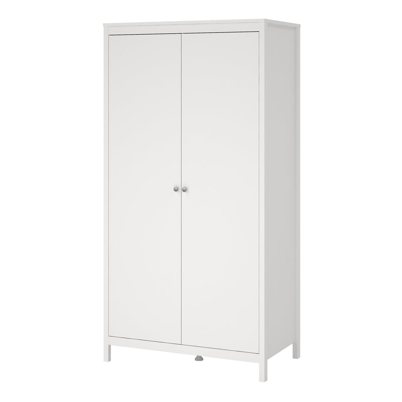 Madrid Wardrobe with 2 Doors – White – image 3