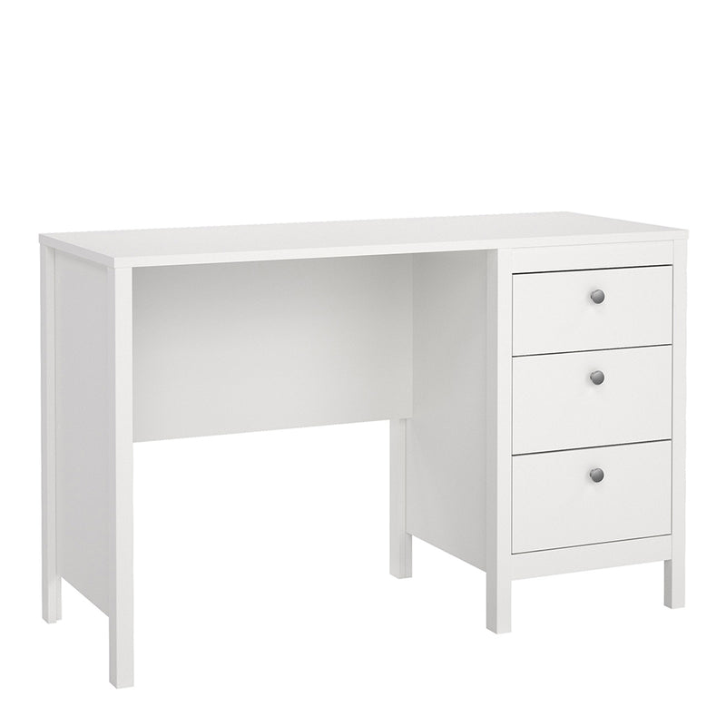 Madrid Desk 3 Drawers in Jackson – White – image 1