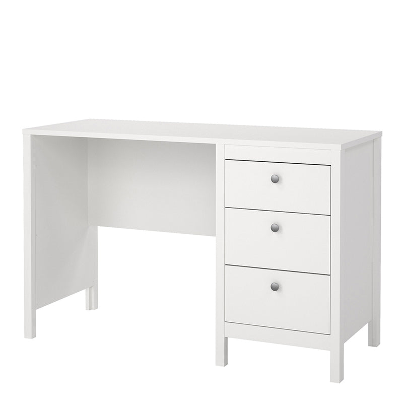 Madrid Desk 3 Drawers in Jackson – White – image 3