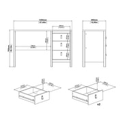 Madrid Desk 3 Drawers in Jackson – Matt Black – image 10