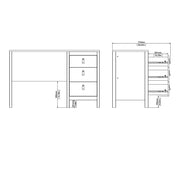 Madrid Desk 3 Drawers in Jackson – Matt Black – image 11