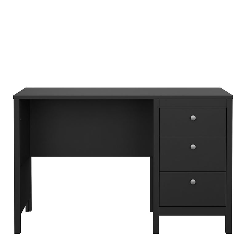 Madrid Desk 3 Drawers in Jackson – Matt Black – image 2