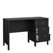 Madrid Desk 3 Drawers in Jackson – Matt Black – image 5