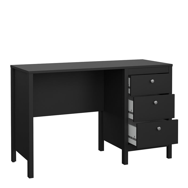 Madrid Desk 3 Drawers in Jackson – Matt Black – image 5
