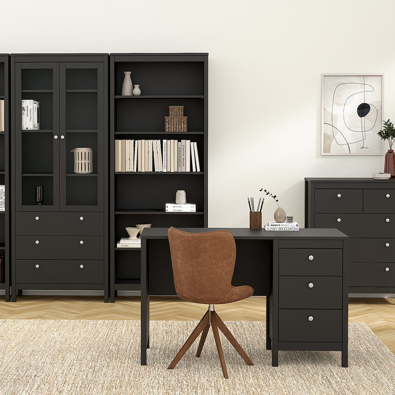 Madrid Desk 3 Drawers in Jackson – Matt Black – image 6