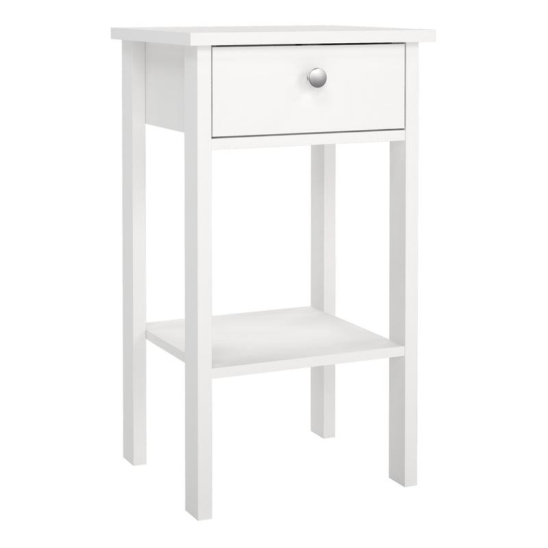 Madrid Bedside Table with 1 Drawer – White – image 1