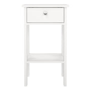 Madrid Bedside Table with 1 Drawer – White – image 2