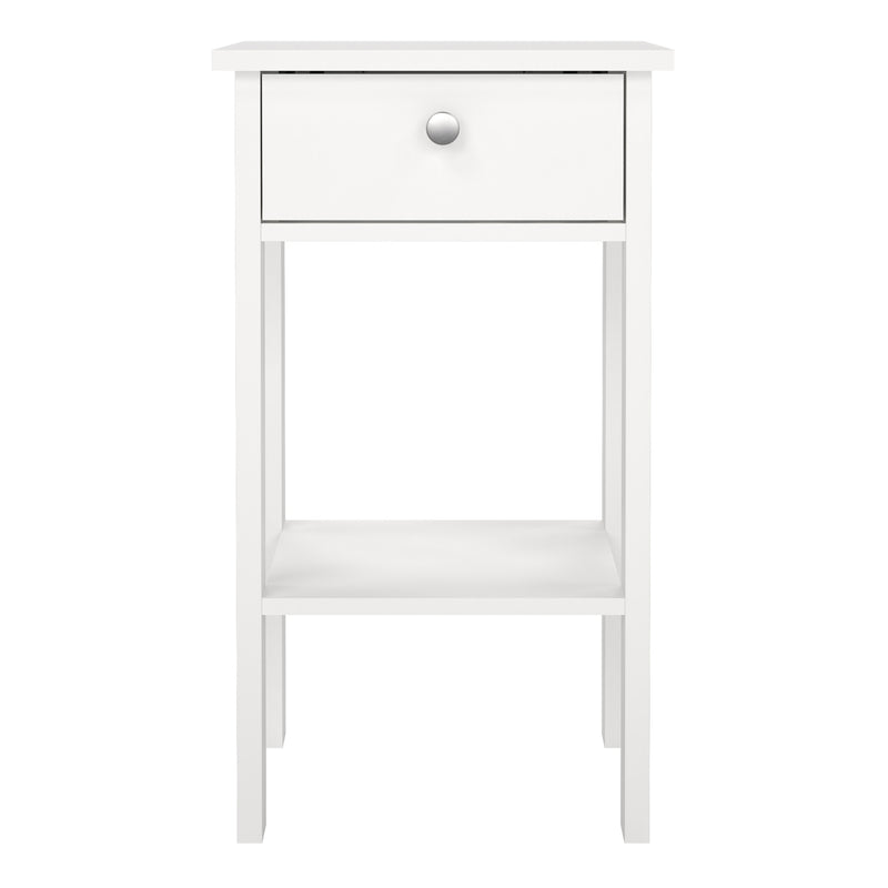 Madrid Bedside Table with 1 Drawer – White – image 2