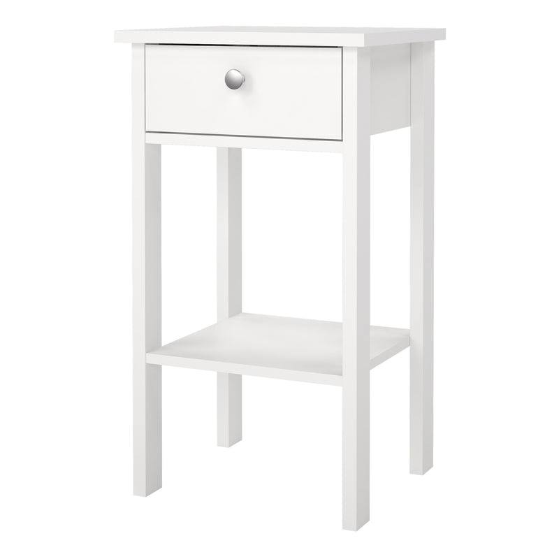 Madrid Bedside Table with 1 Drawer – White – image 3