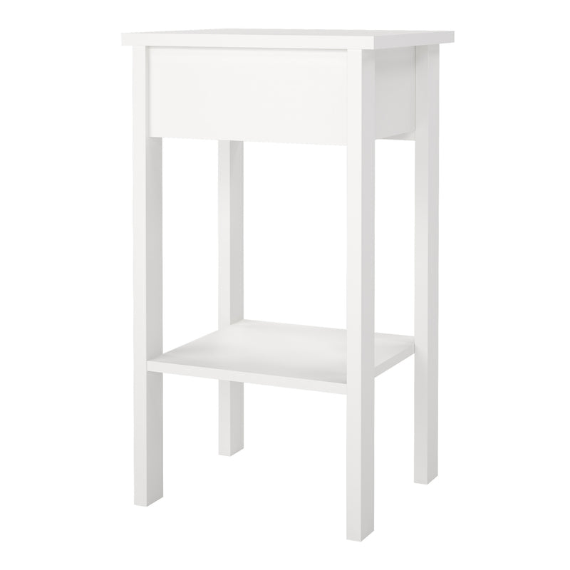 Madrid Bedside Table with 1 Drawer – White – image 5
