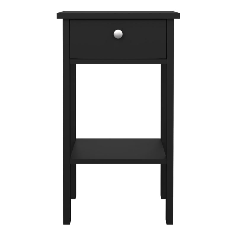 Madrid Bedside Table with 1 Drawer – Matt Black – image 2
