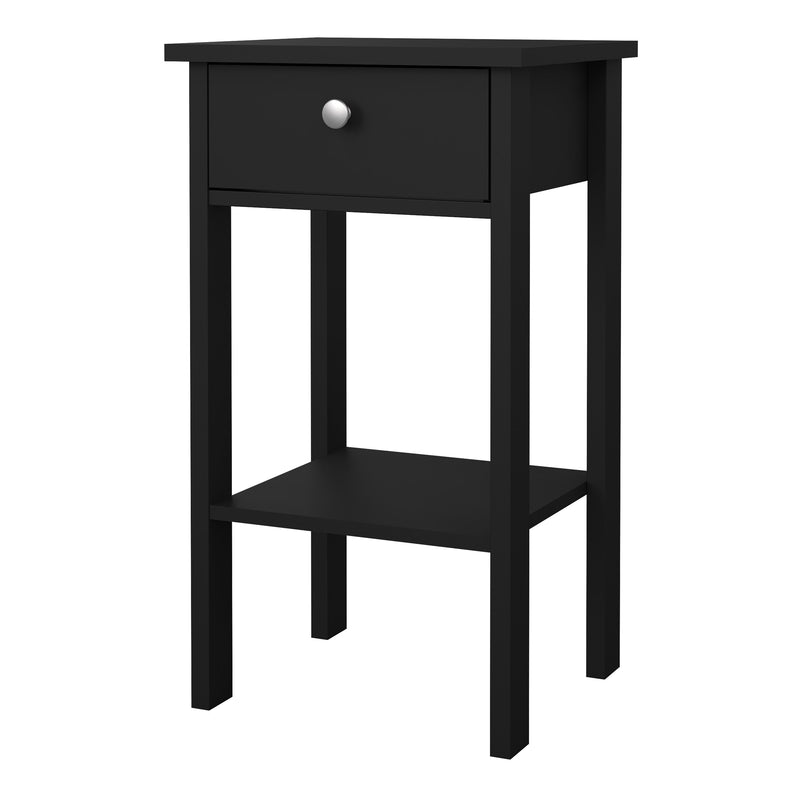 Madrid Bedside Table with 1 Drawer – Matt Black – image 3