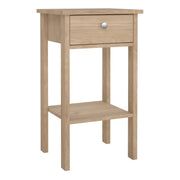 Madrid Bedside Table with 1 Drawer – Hickory Oak – image 1